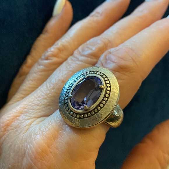 Brighton Grateful Purple Silver Size 9 Ring - Picture 2 of 6